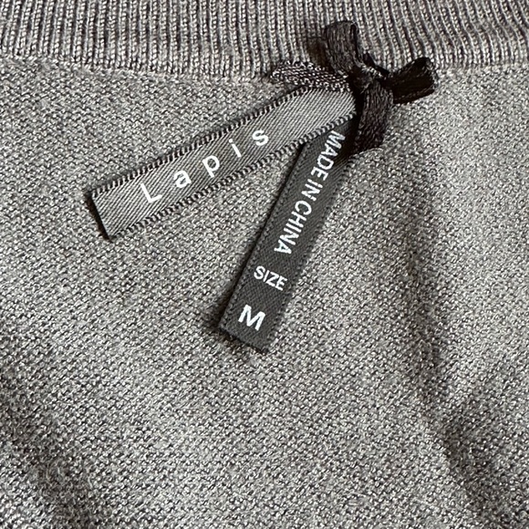 Lapis Gray/Blue Sleeveless Body con Dress SZ M Pull Over 2 Big Buttons I… - Picture 6 of 11